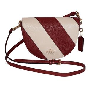 Coach Striped Red and White Crossbody Bag